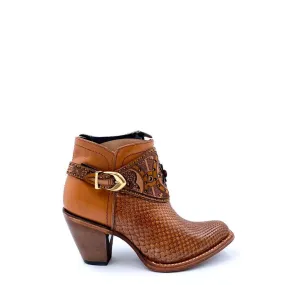 2Q02PH - Cuadra brown casual cowboy python ankle boots for women