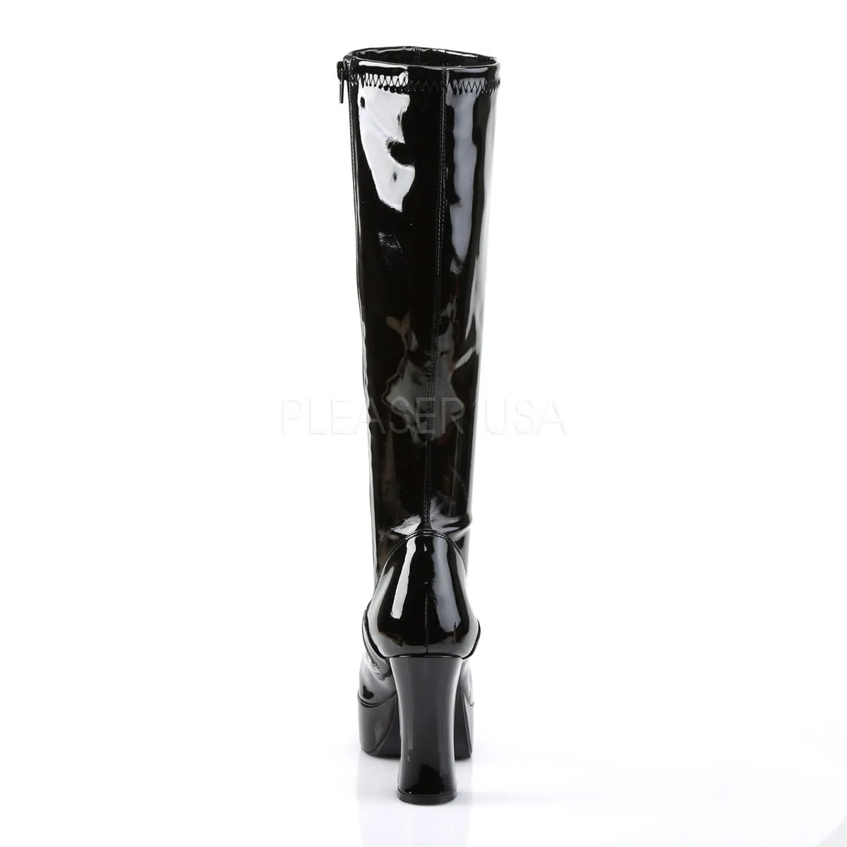 4 Inch Heel EXOTICA-2000 Black Stretch Patent