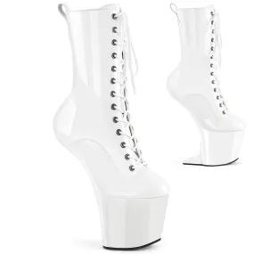 8 Inch Heelless CRAZE-1040 White Patent