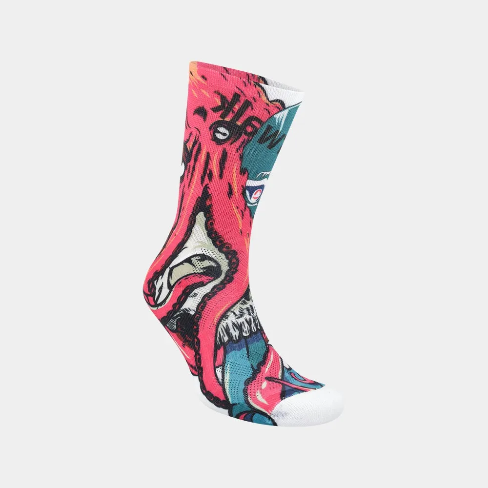 Airwalk Unisex 1 Pack Crazy Zombie Sock Red/Multi _ 181765 _ Red