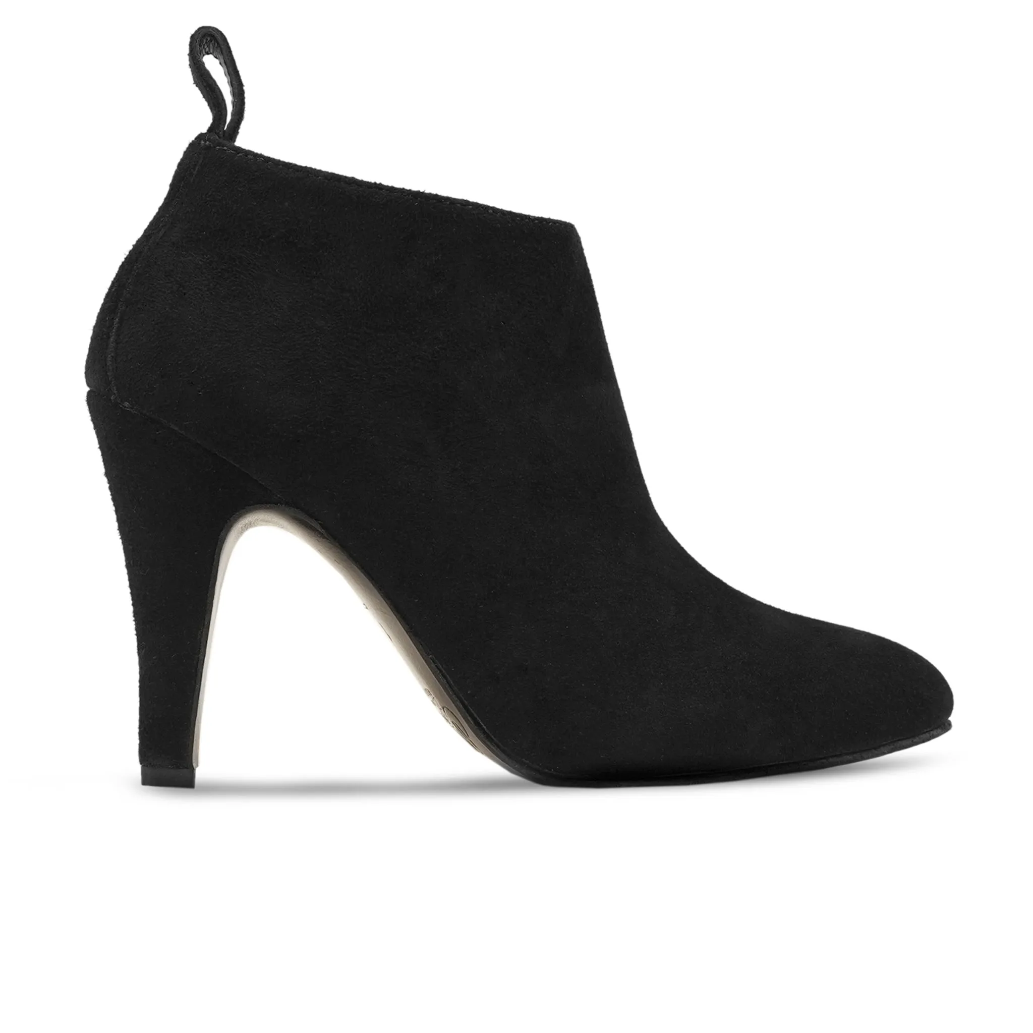 Antioch - Ladies Black Kid Suede Kid Suede Leather Ankle Boot