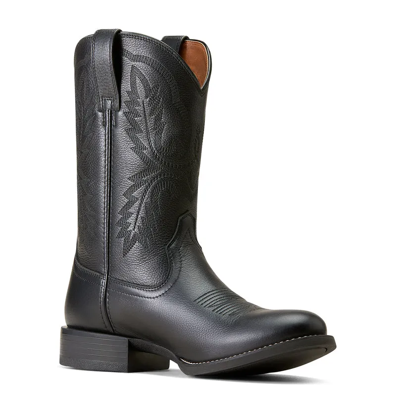 'Ariat' Men's 10 Sport Stratten Western Round Toe - Black Deertan