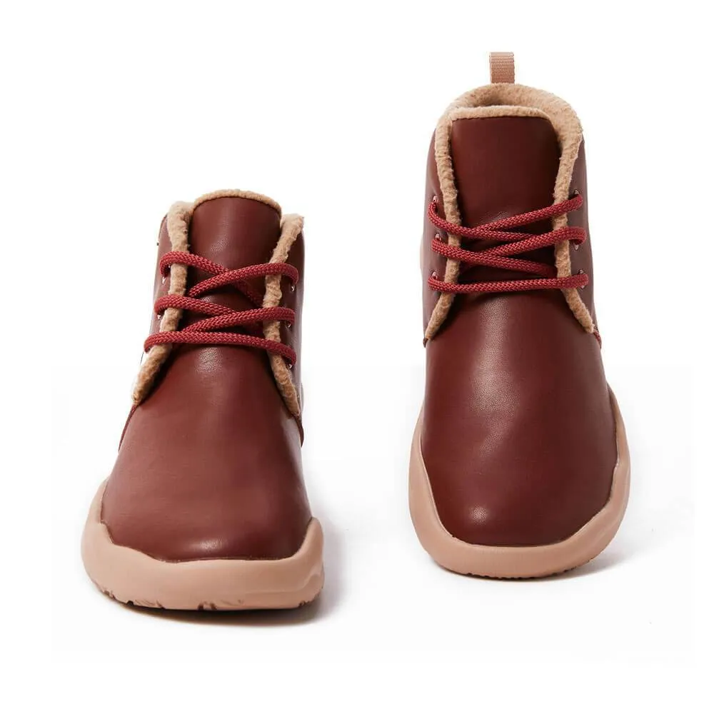 Bilbao Burgundy Split Leather Lace-up Boots Men