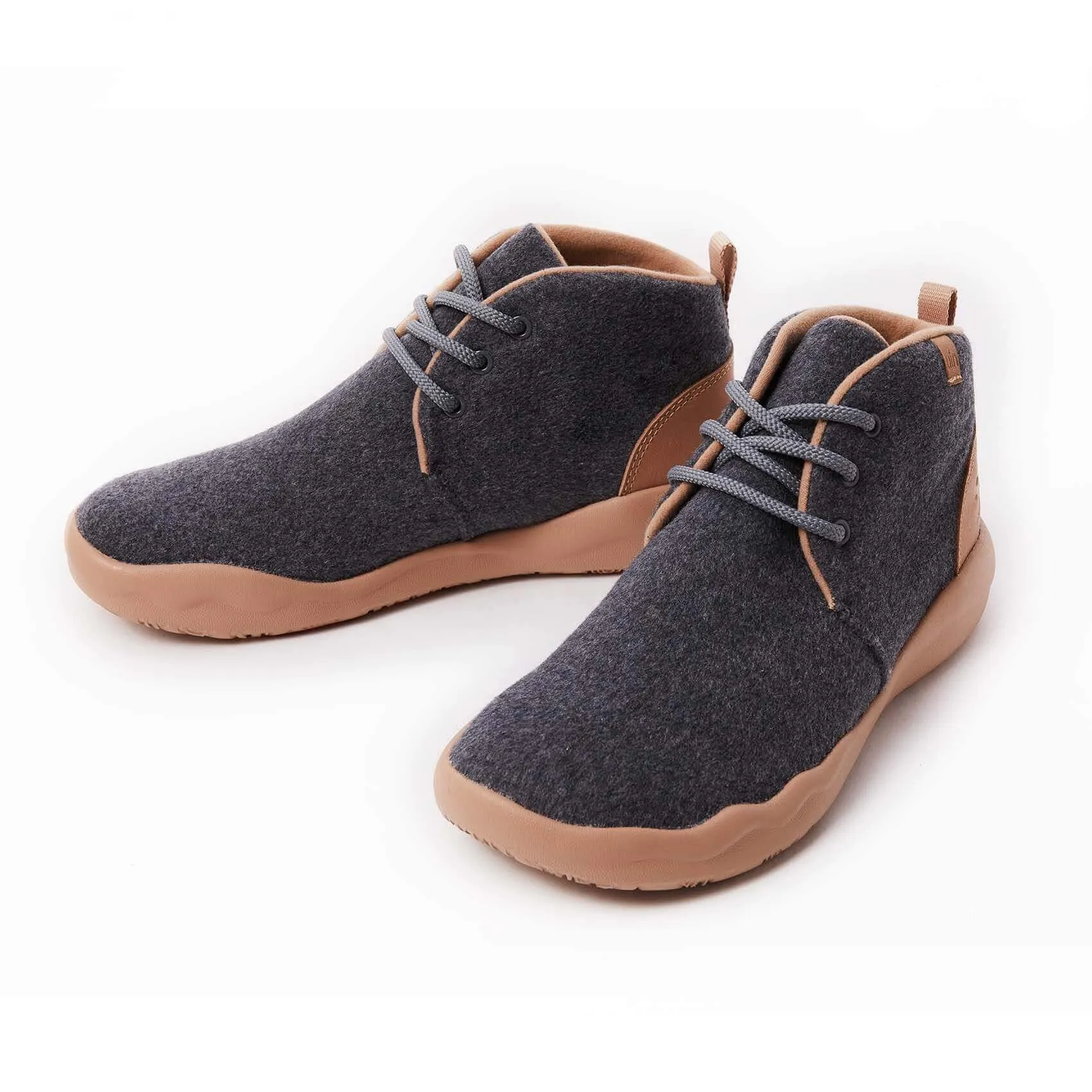 Bilbao Deep Grey Wool Lace-up Boots Men