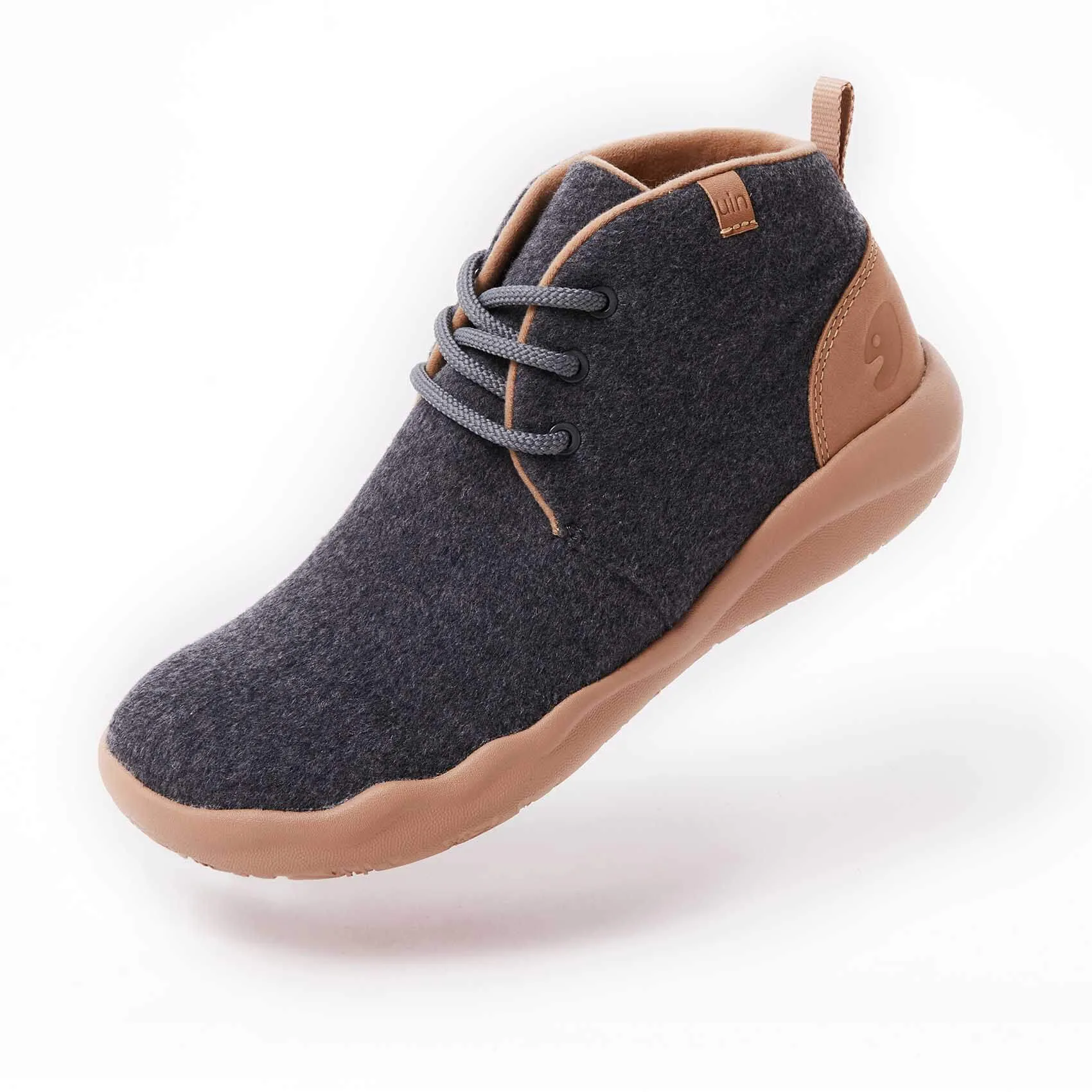 Bilbao Deep Grey Wool Lace-up Boots Men