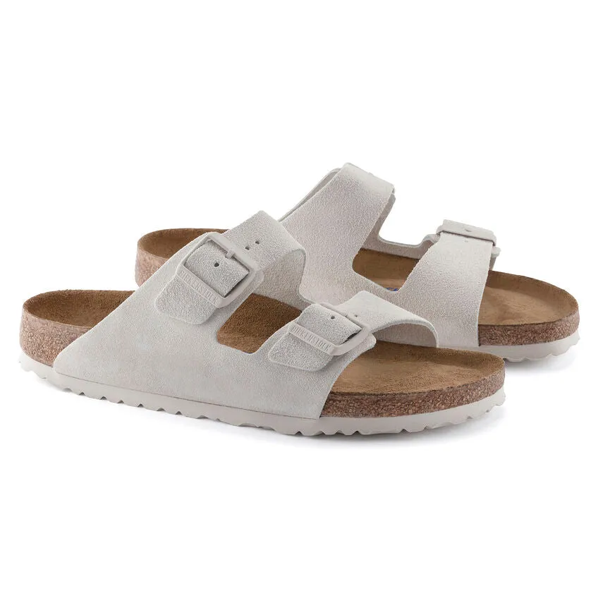 'Birkenstock' Women's Arizona Suede Leather Sandal - Antique White