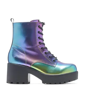 Bismuth Platform Military Boots - Rainbow