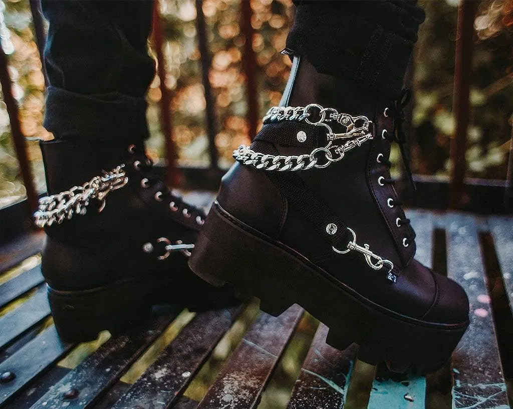 Black 7-Eye Chain & Strap Dino Lug Boot