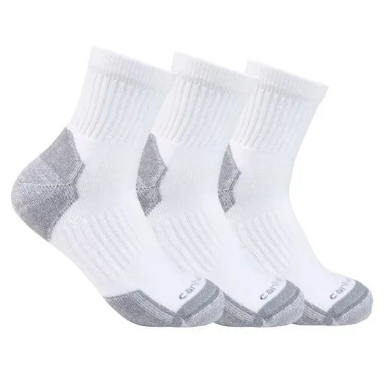 Carhartt Men's Midweight Cotton Blend Quarter Sock 3-Pack