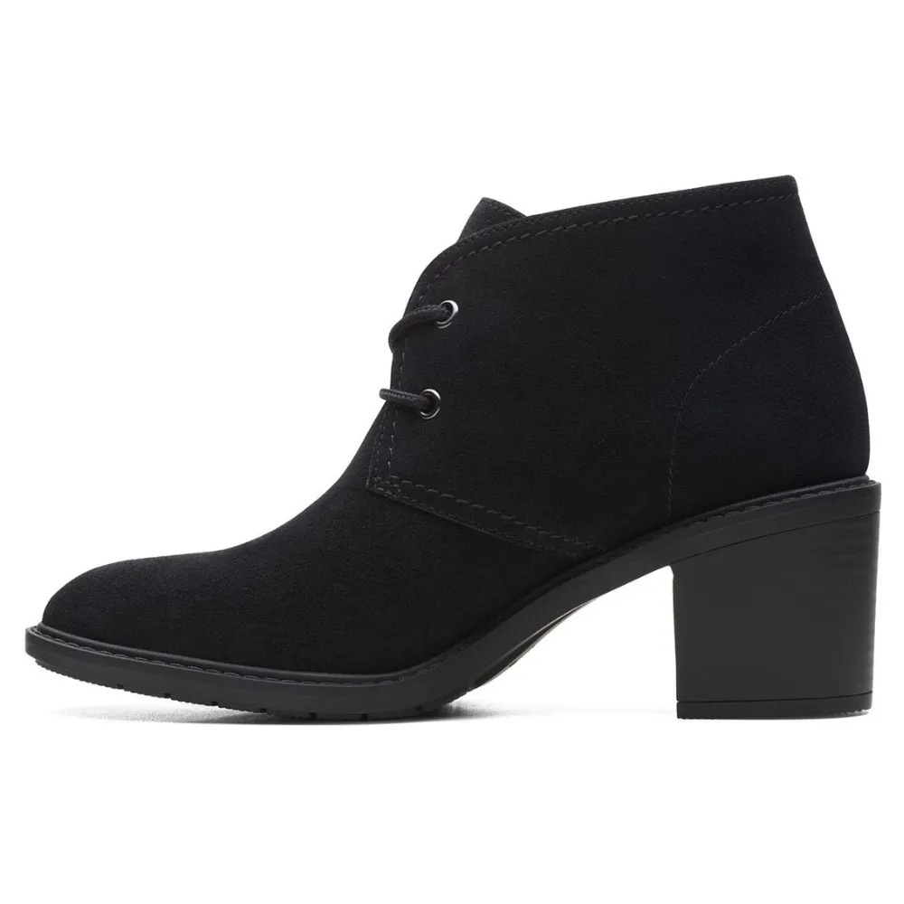 Clarks Scene Lace Boot Black Suede Boot (Women's)