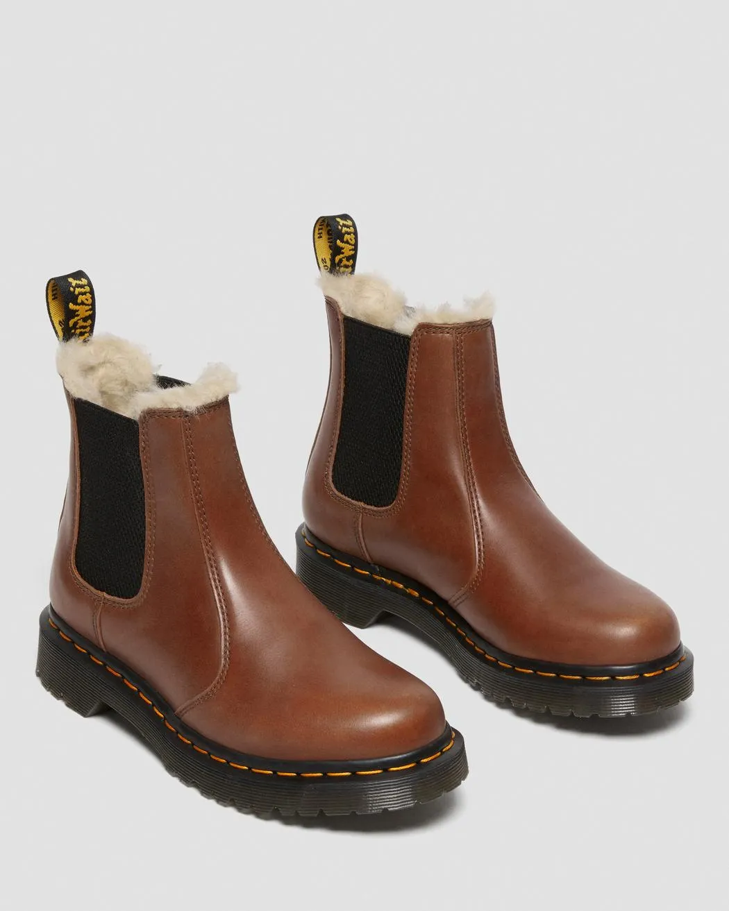 Dr Martens - 2976 Leonore Chelsea Boots Faux Fur Tan Farrier 27784225