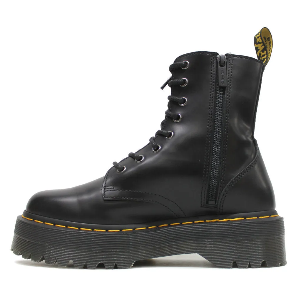 Dr. Martens Jadon Black Unisex Leather Mid-calf 8-eye Boots - UK 6