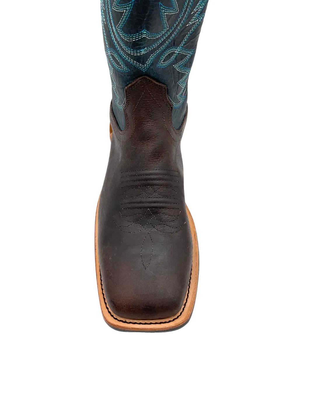 'Fenoglio' Men's Western Square Toe - Whiskey Byron Crunch / Danube Wax