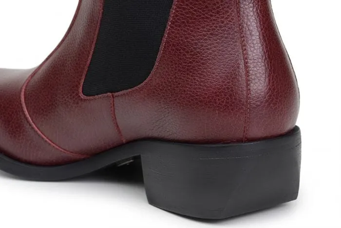 'Francesca' women's pull-on bootie by Ahimsa - burgundy