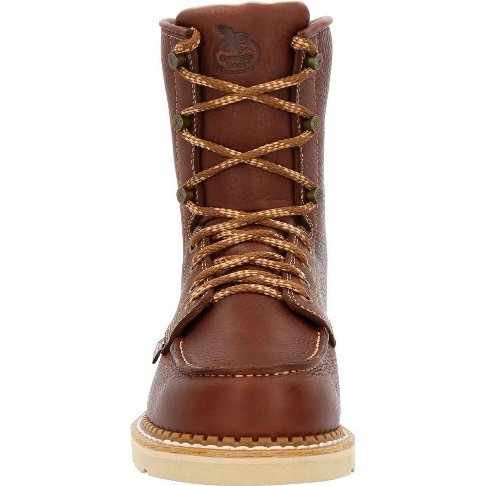 'Georgia Boot' Men's 8" Wedge Moc Toe EH Soft Toe - Brown