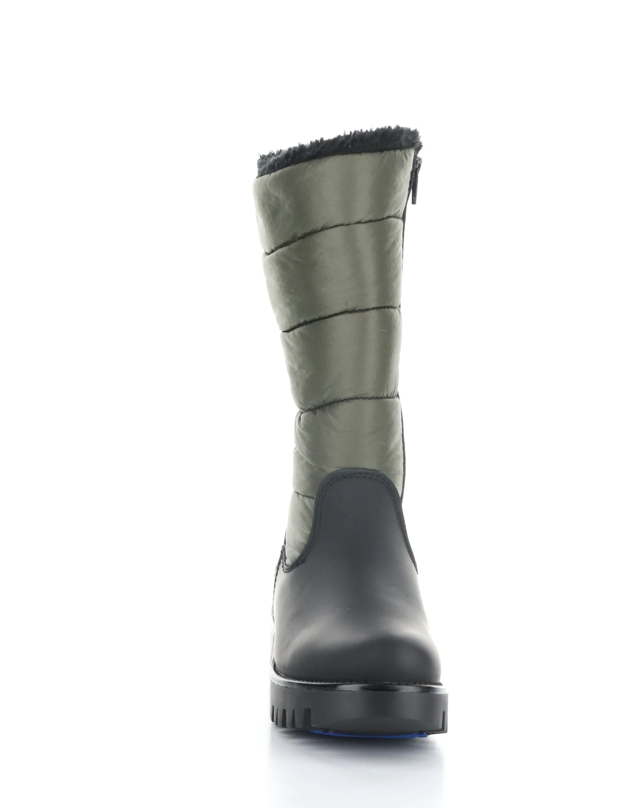 GRACEN PRIMA BLACK/OLIVE Round Toe Boots