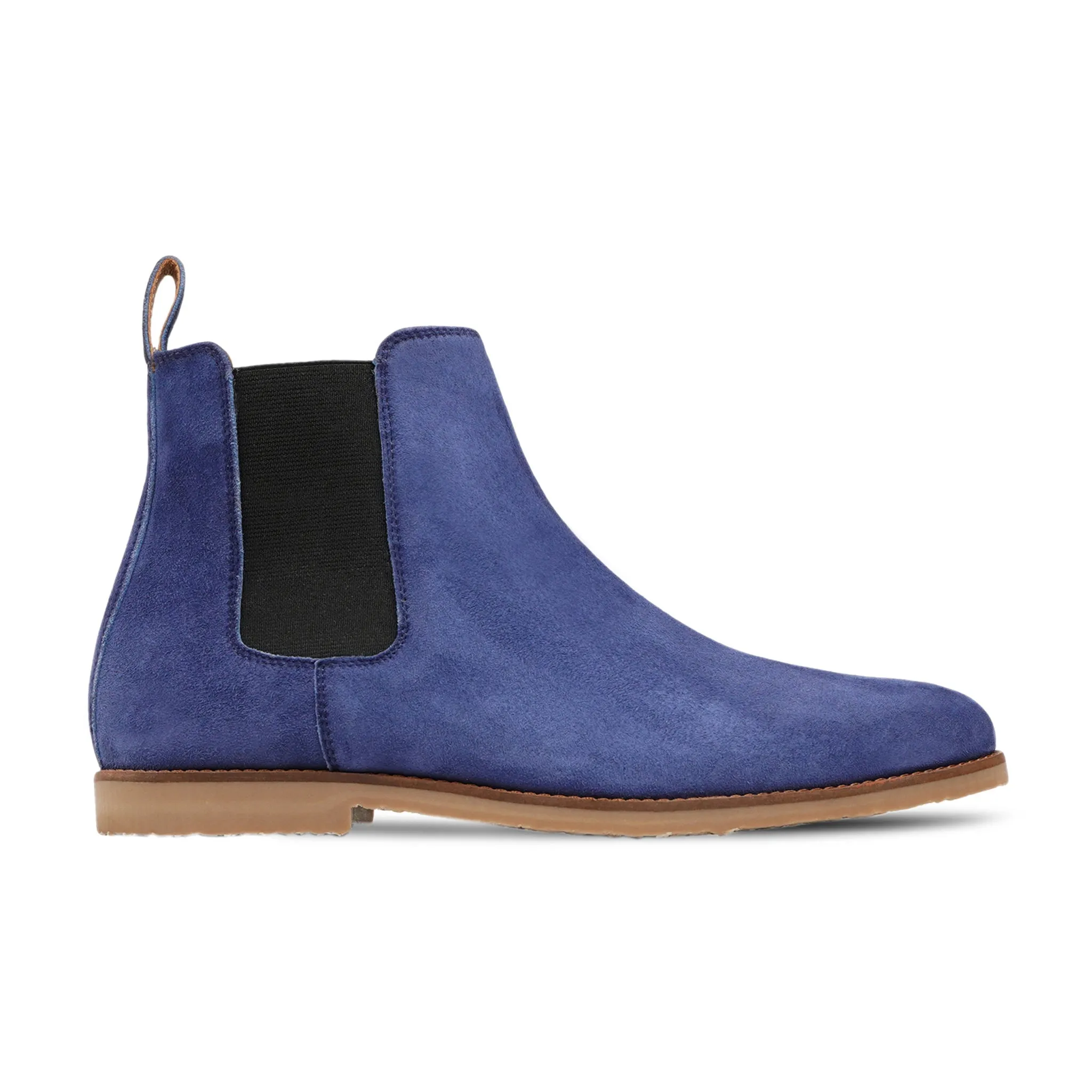 Hassel - Men's Blue Kid Suede Chelsea Boot