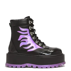 Helios Purple Hologram Flame Boots