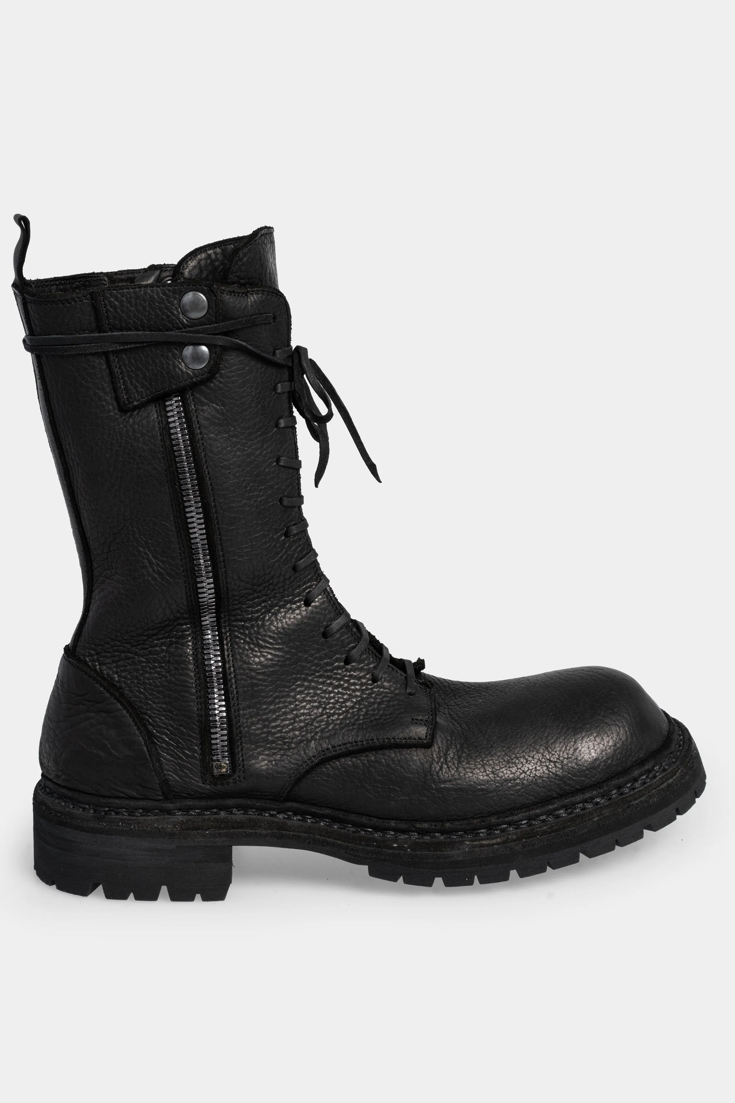 High laced combat zip boots | ER01V