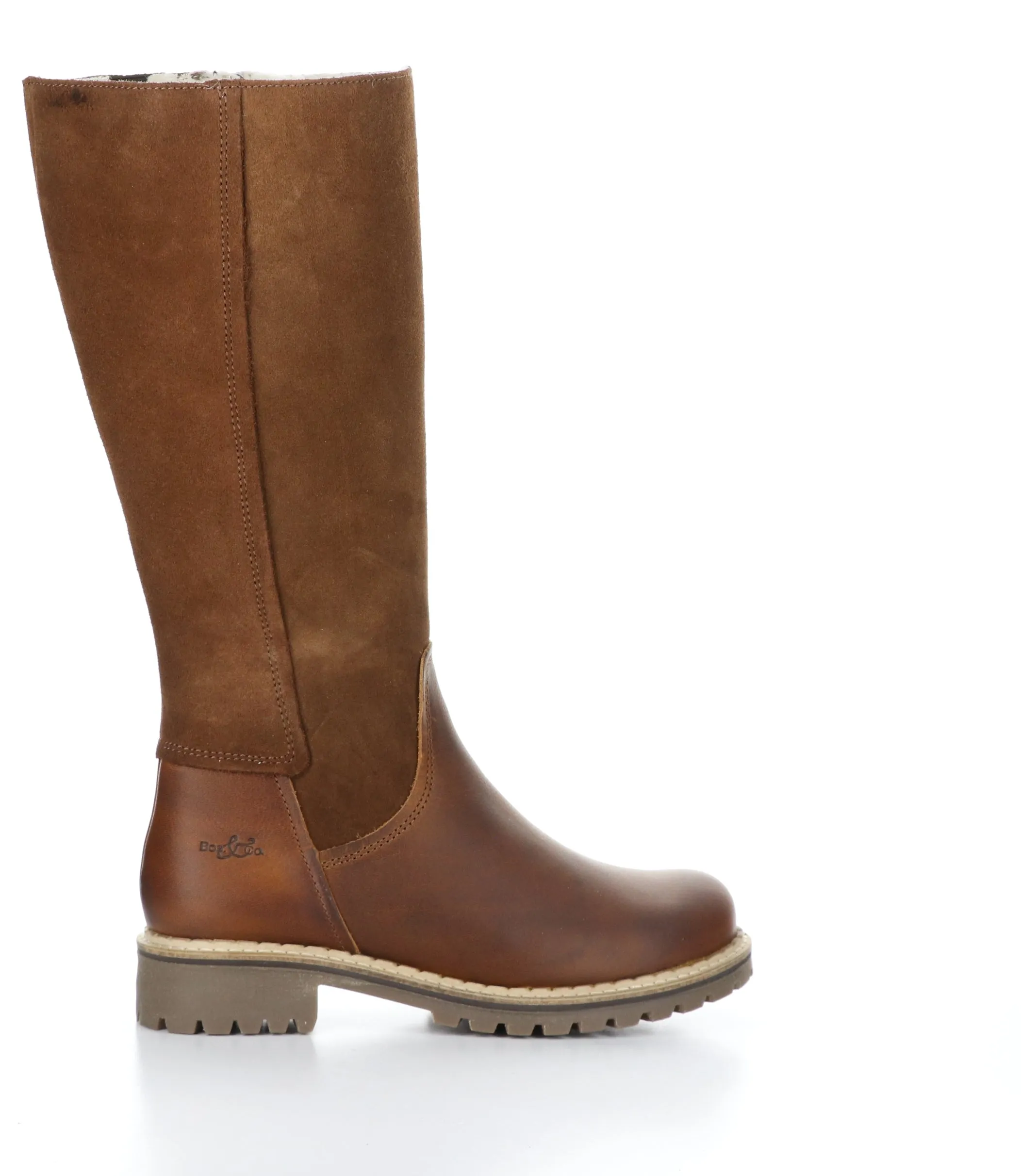 HUDSON COGNAC/REDWOOD Round Toe Boots