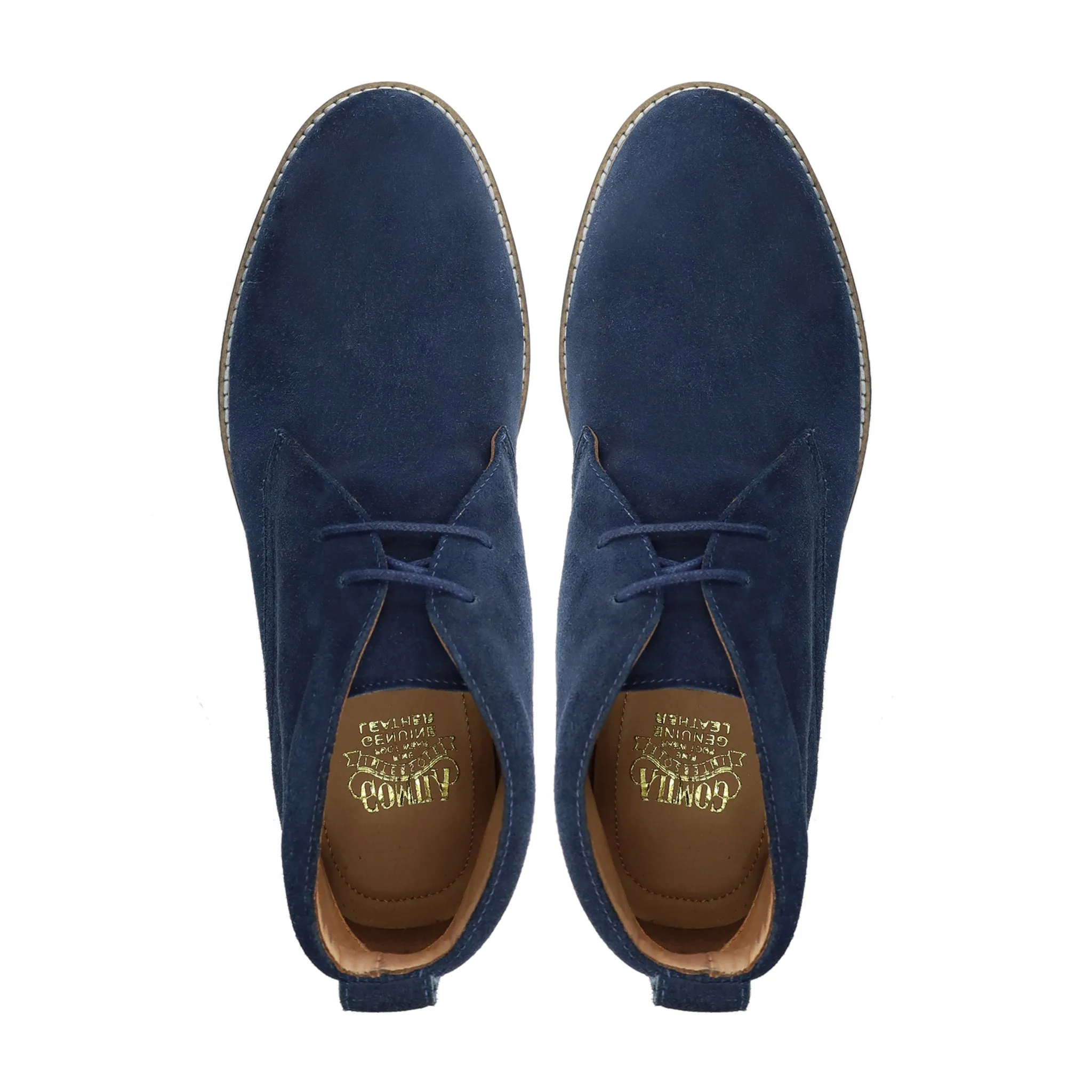 Kadmo - Men's Navy Blue Kid Suede Chukka Boot