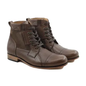 Lifuk - Men's Brown Pebble Grain Boot