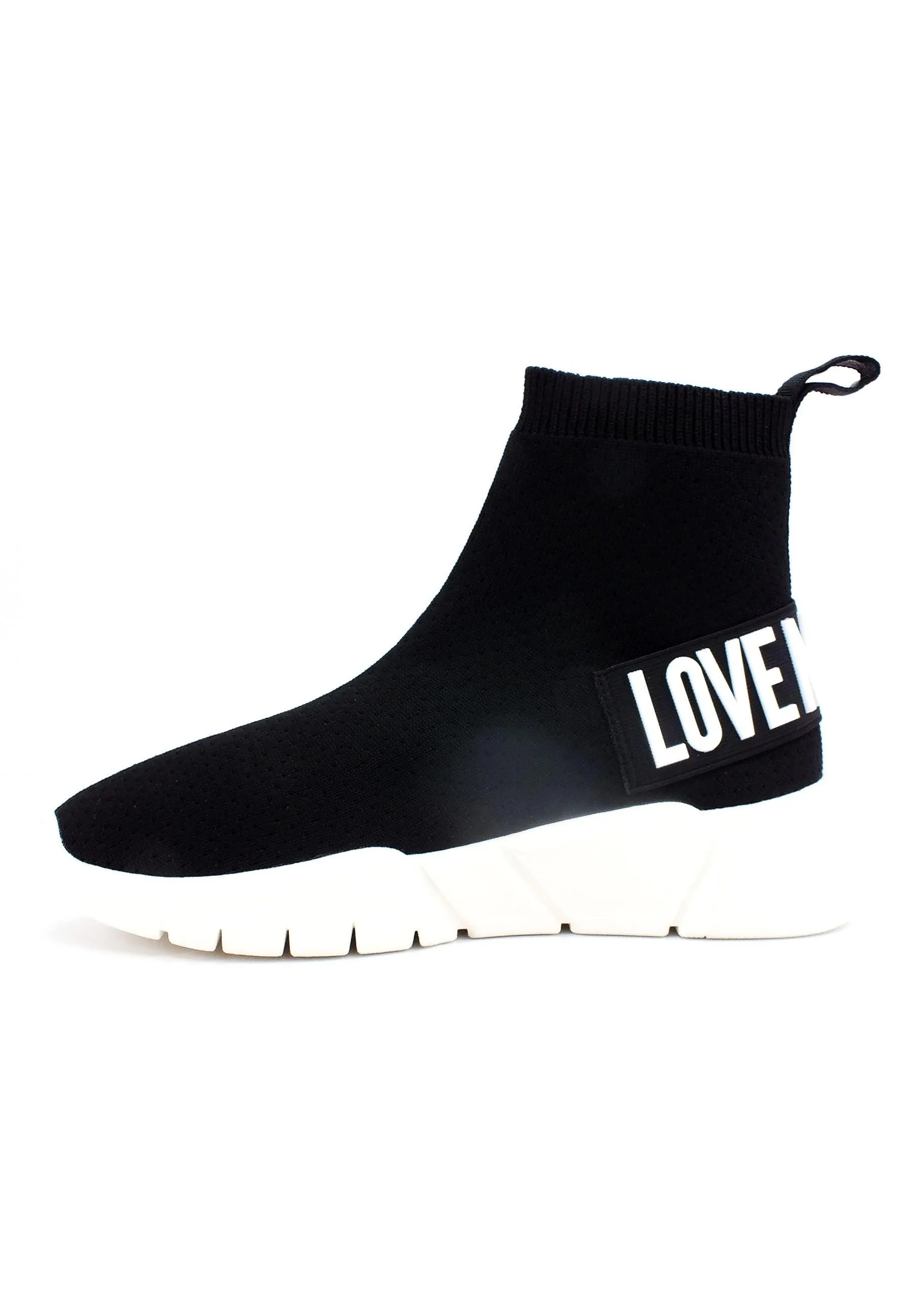 LOVE MOSCHINO Sneaker Elastic Sock Donna Nero Bianco JA15493G1GIZE000