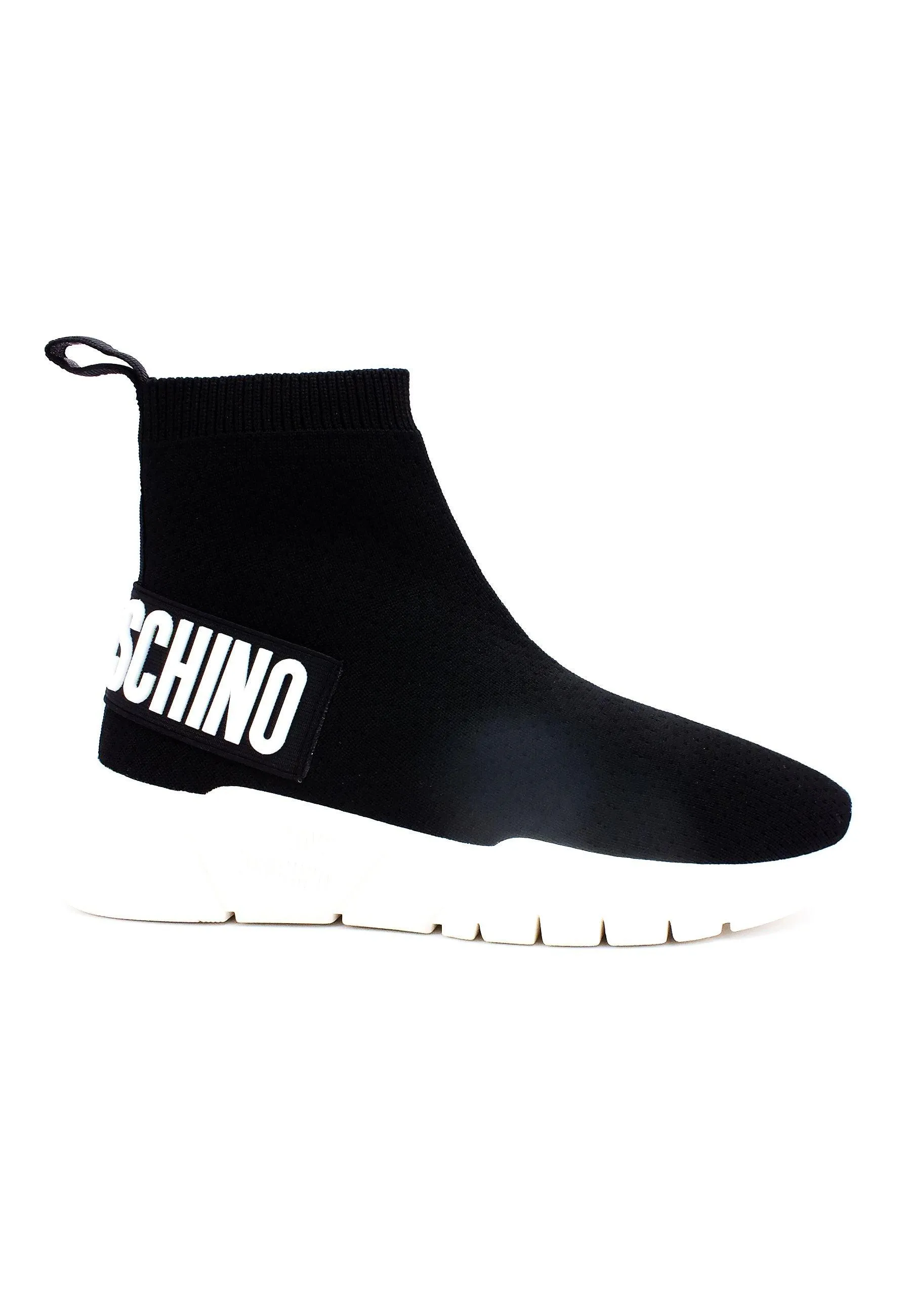 LOVE MOSCHINO Sneaker Elastic Sock Donna Nero Bianco JA15493G1GIZE000