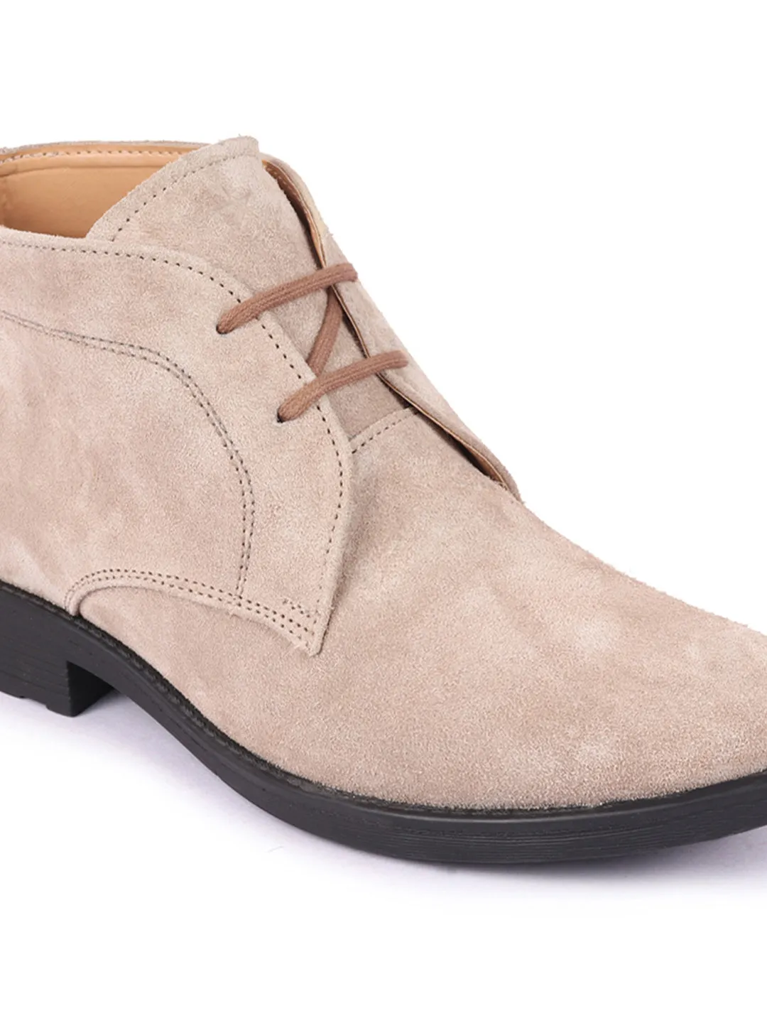 Men Cheeku Suede Leather High Ankle Lace Up Chukka Boots