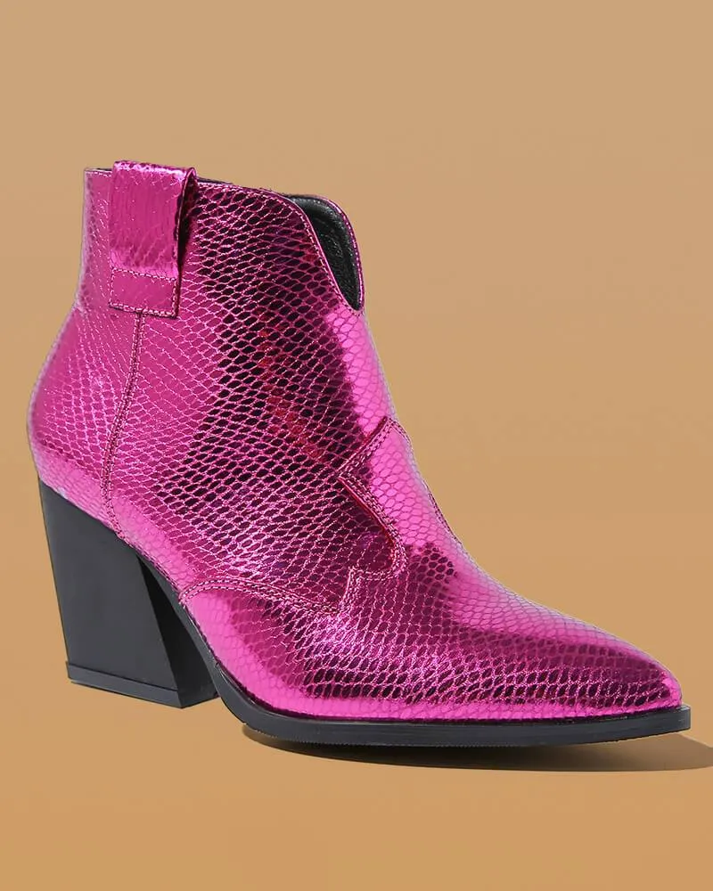 Metallic Ankle Boots