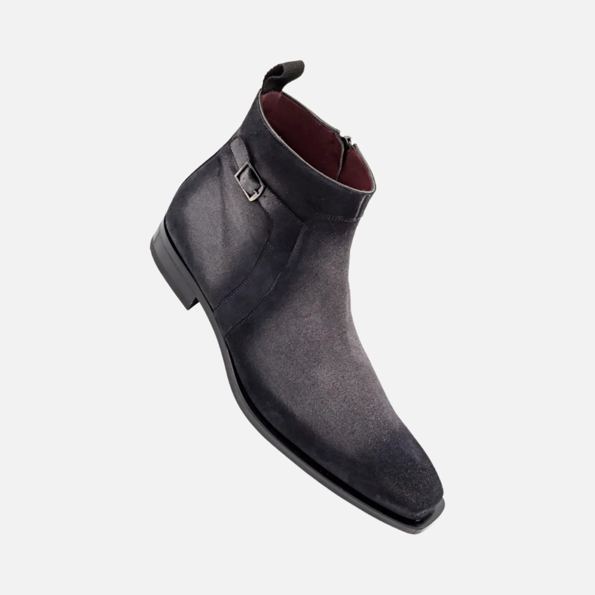 Mezlan Grey Plain Toe Zip Boot