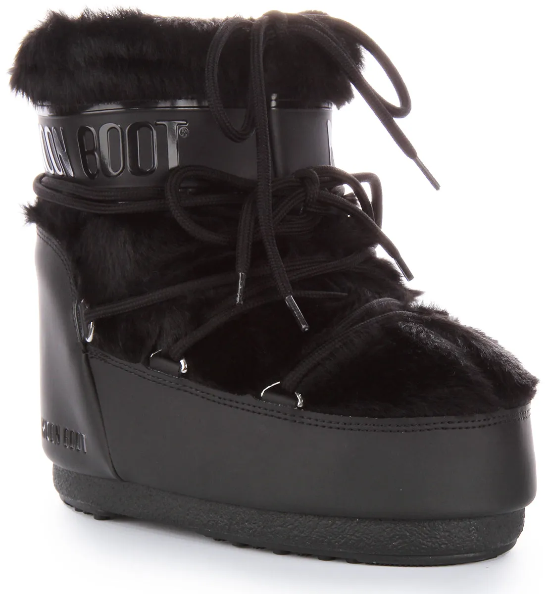 Moon Boot Icon Low Faux Fur In Black For Women