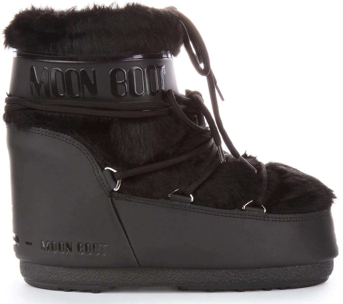 Moon Boot Icon Low Faux Fur In Black For Women