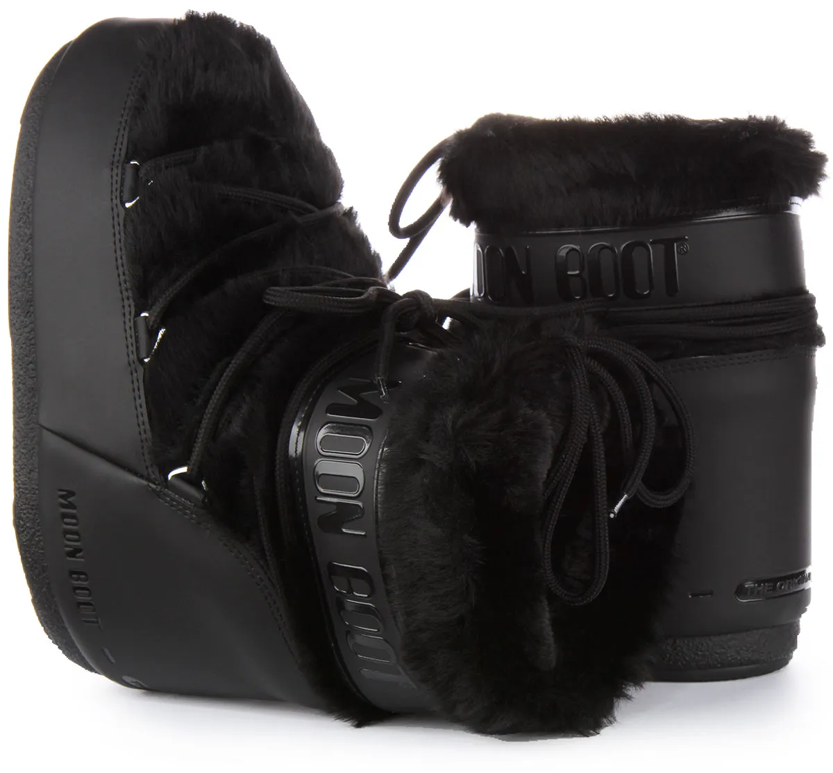 Moon Boot Icon Low Faux Fur In Black For Women