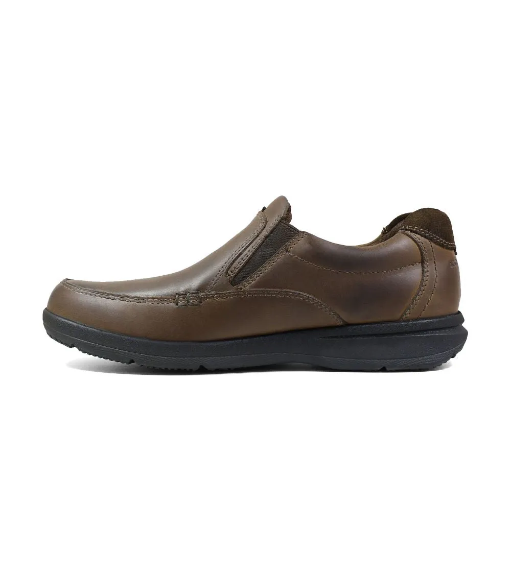 'Nunn Bush' Men's Cam Moc Toe Slip On - Brown Crazy Horse