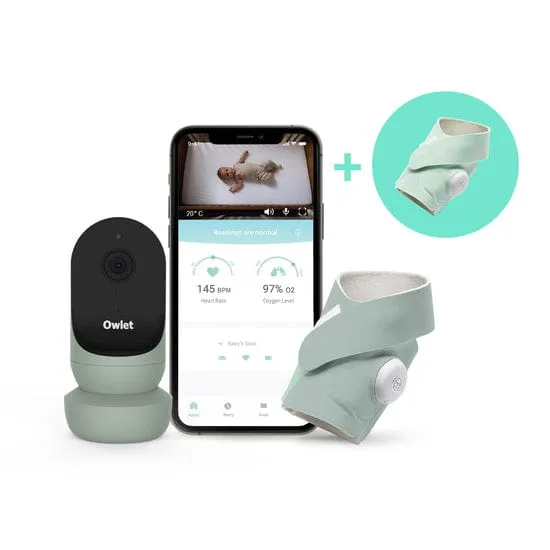 Owlet Monitor Duo Bundle (Smart Sock 3   Cam 2) - Sleepy Sage (Sage Cam)