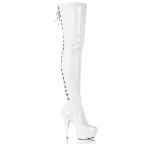 Pleaser Delight-3063-White-Size 7-Clearance