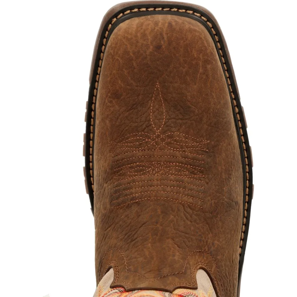 'Rocky' Men's 12 Carbon 6 EH WP Western Square Comp Toe - Brown / Bone