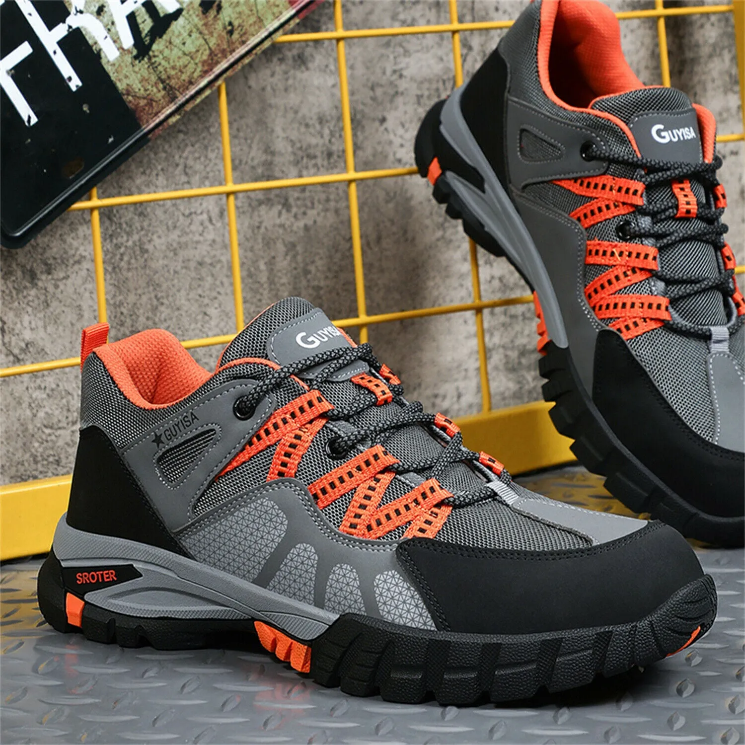 Safety Steel Toe Work Shoe for Men Lightweight Sneaker Slip Indestructible Shoes