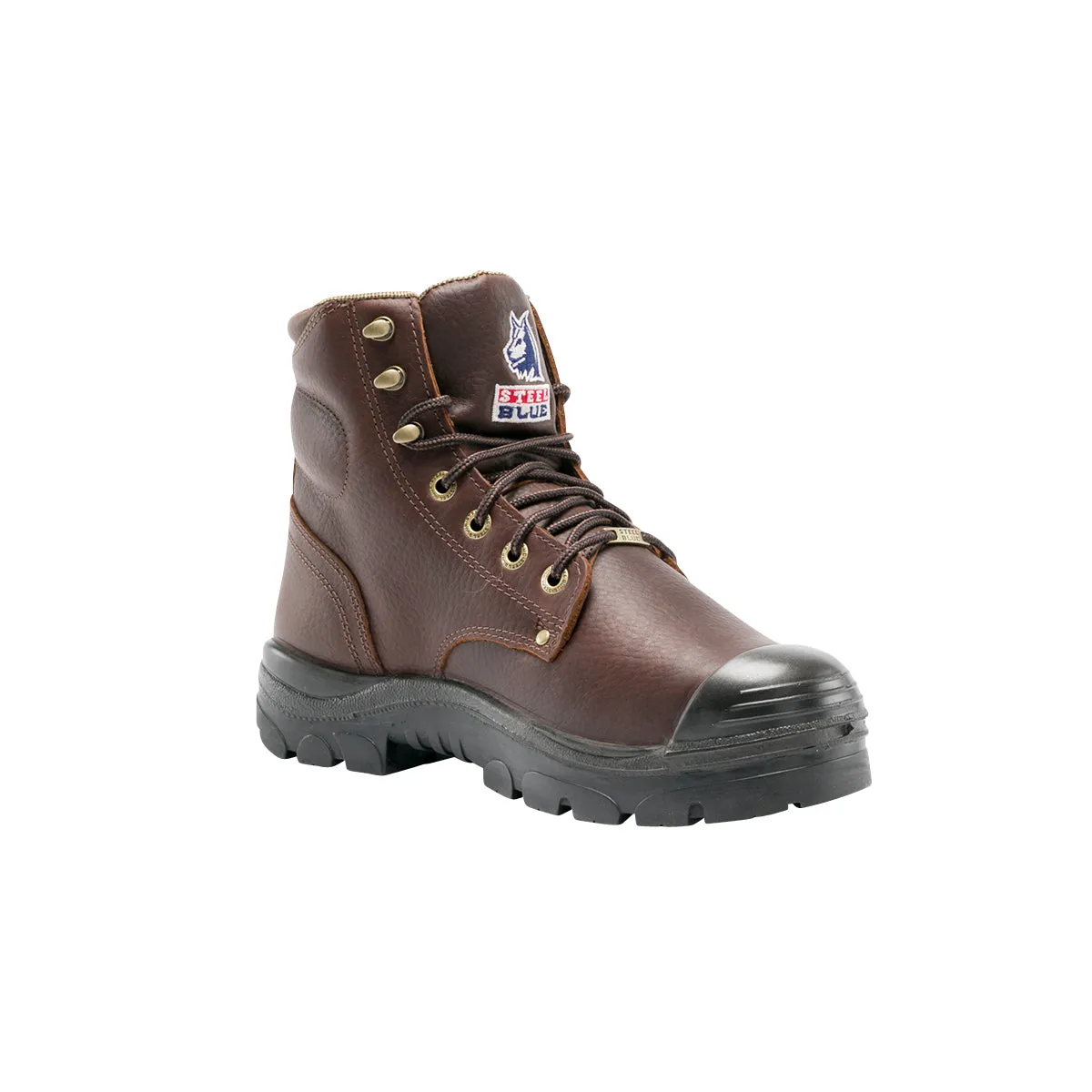 'Steel Blue' Men's 6" Argyle Int Met Guard EH Steel Toe - Brown / Oak