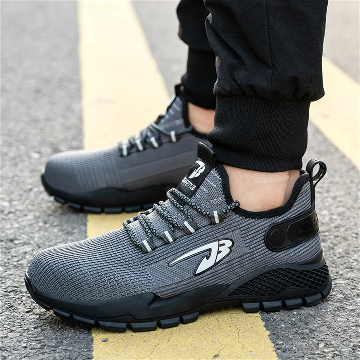 Steel Toe Shoe for Men Women Air Cushion Sneaker Slip Safety Indestructible Shoes