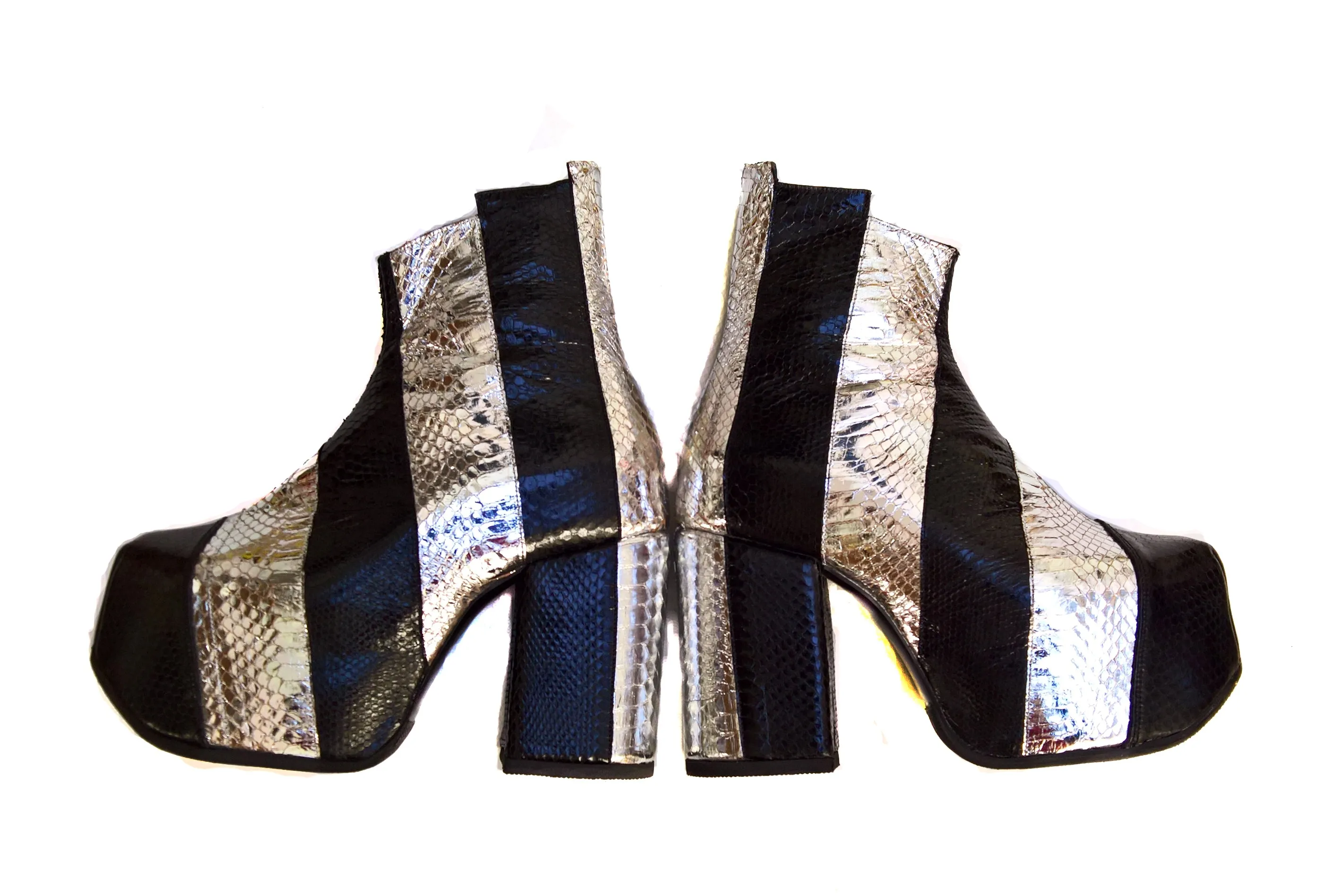 Striped Snakeskin Glam Boots