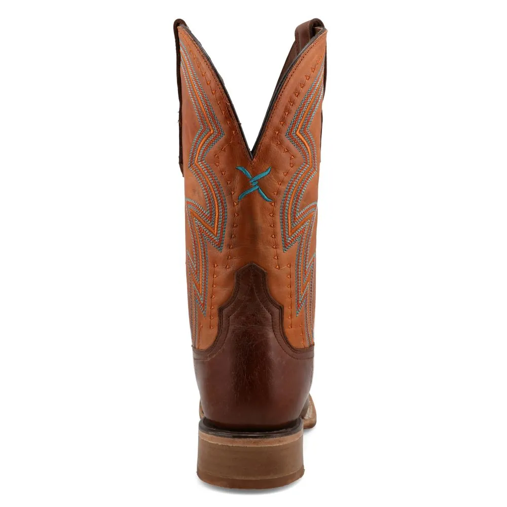 'Twisted X' Men's 12 Rancher Western Square Toe - Brunette & Pumpkin