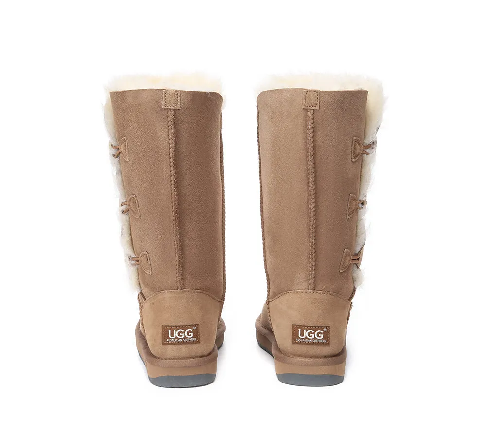 UGG Australian Shepherd Australian Premium Double Face Sheepskin Tall Triple Button Water Resistant Boots