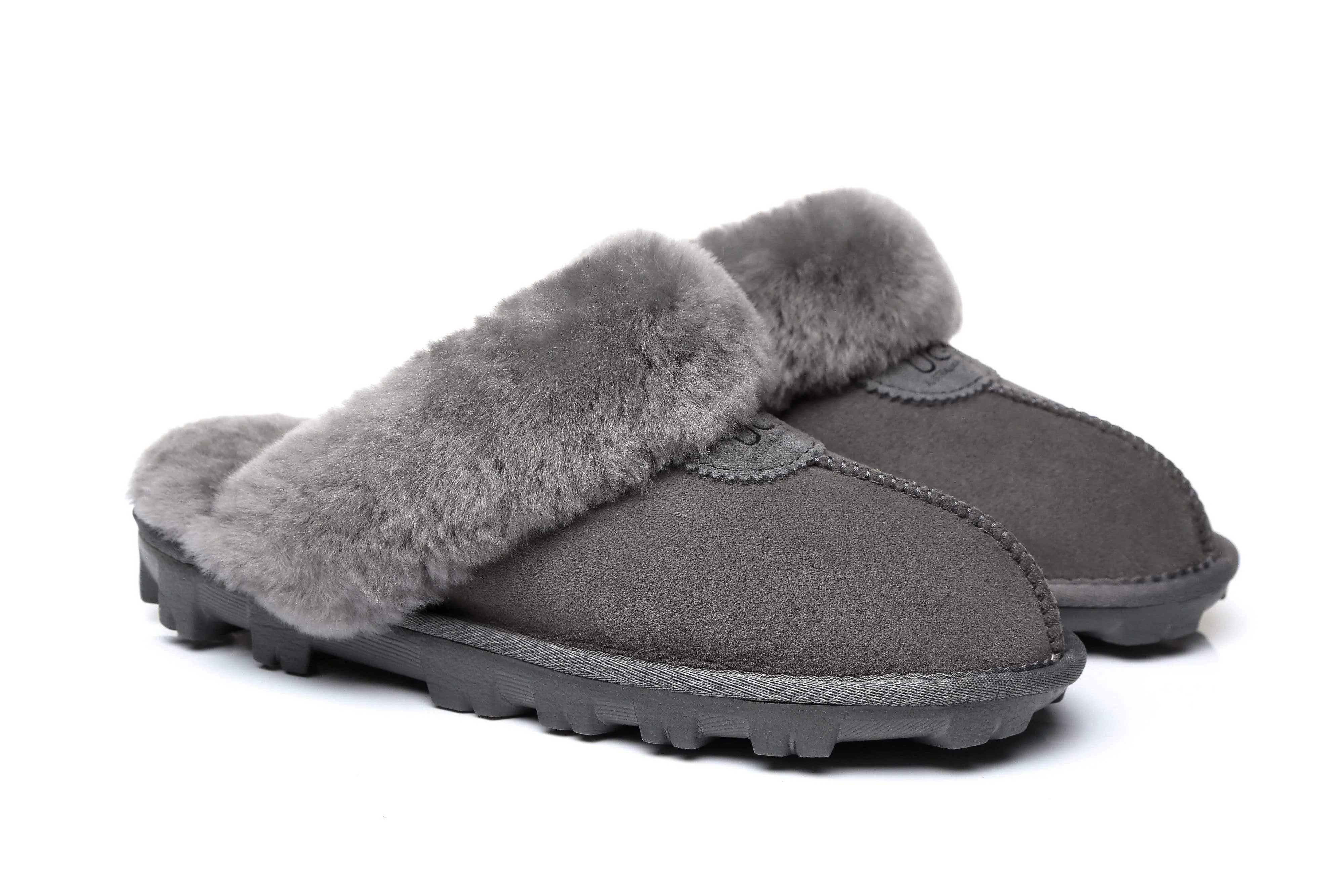 UGG Australian Shepherd Women Slippers Premium Australia Sheepskin Wool Waffle Scuff