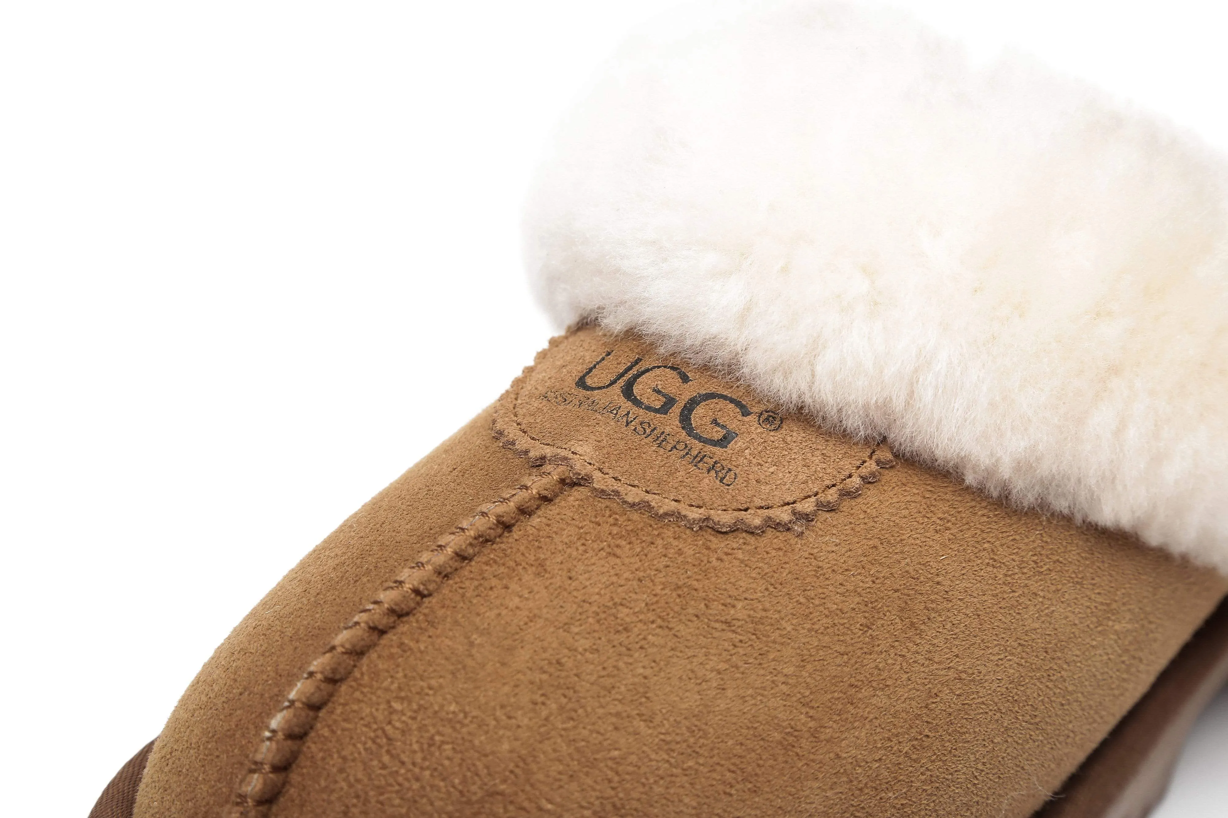 UGG Australian Shepherd Women Slippers Premium Australia Sheepskin Wool Waffle Scuff