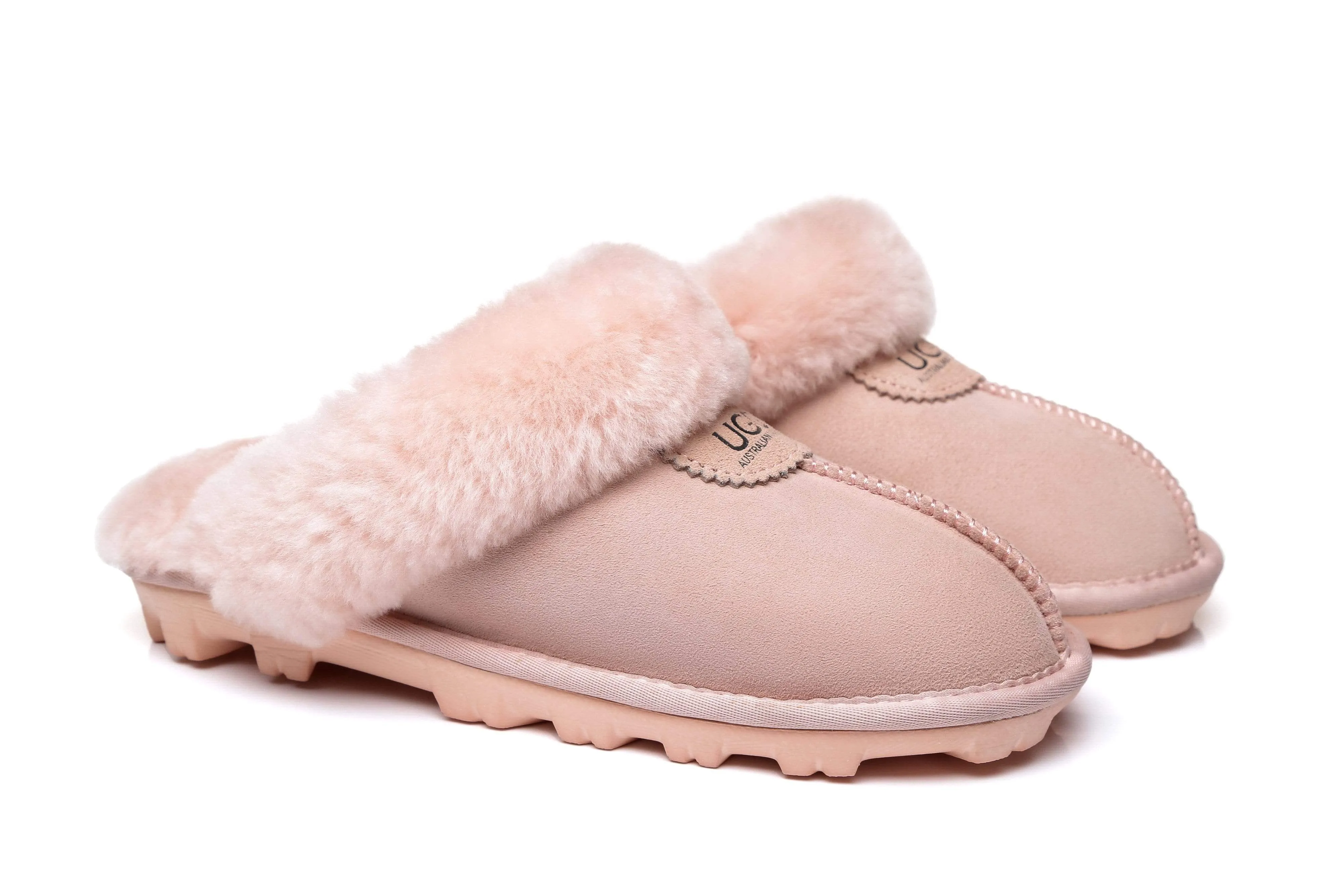 UGG Australian Shepherd Women Slippers Premium Australia Sheepskin Wool Waffle Scuff