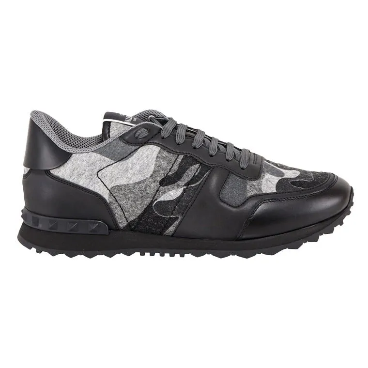 VALENTINO  CAMO FELT ROCKRUNNER STONE GREY