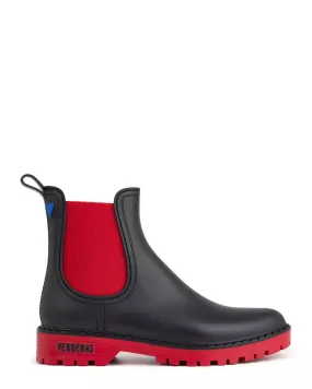 Verbenas Negro/Rojo Ankle Boots