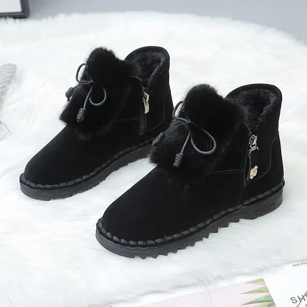 Women's Casual Soft Suede Bow Snow Boots 06007227S